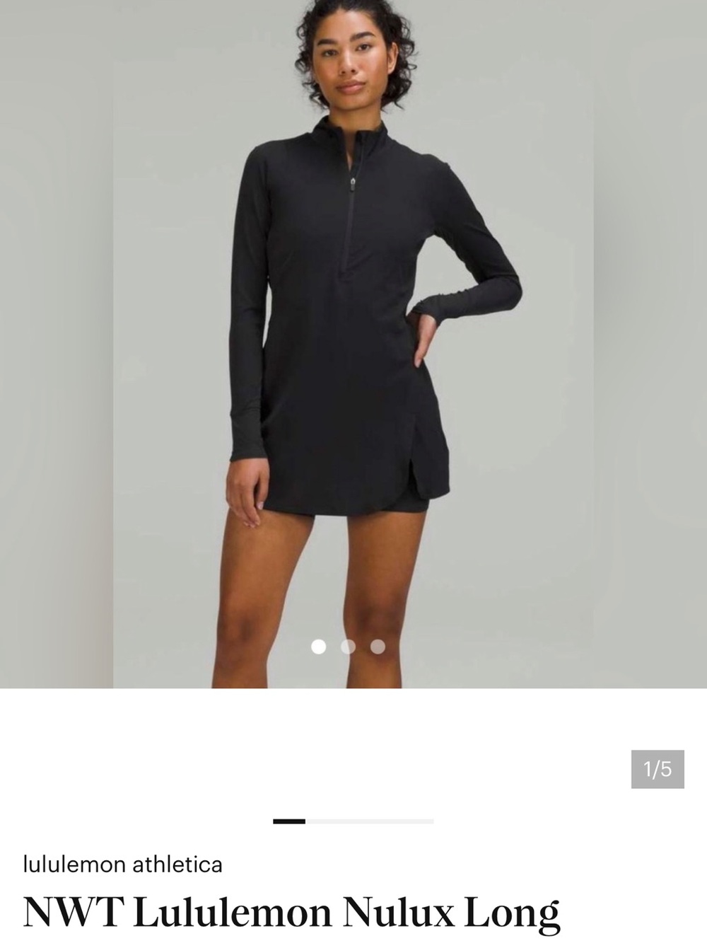 lululemon Black Long-Sleeve Nulux Dress